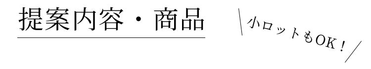 提案内容・商品